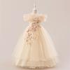 Children's Off-Shoulder Tulle Princess Dress for Weddings, Banquets, Piano Performances, and Parties