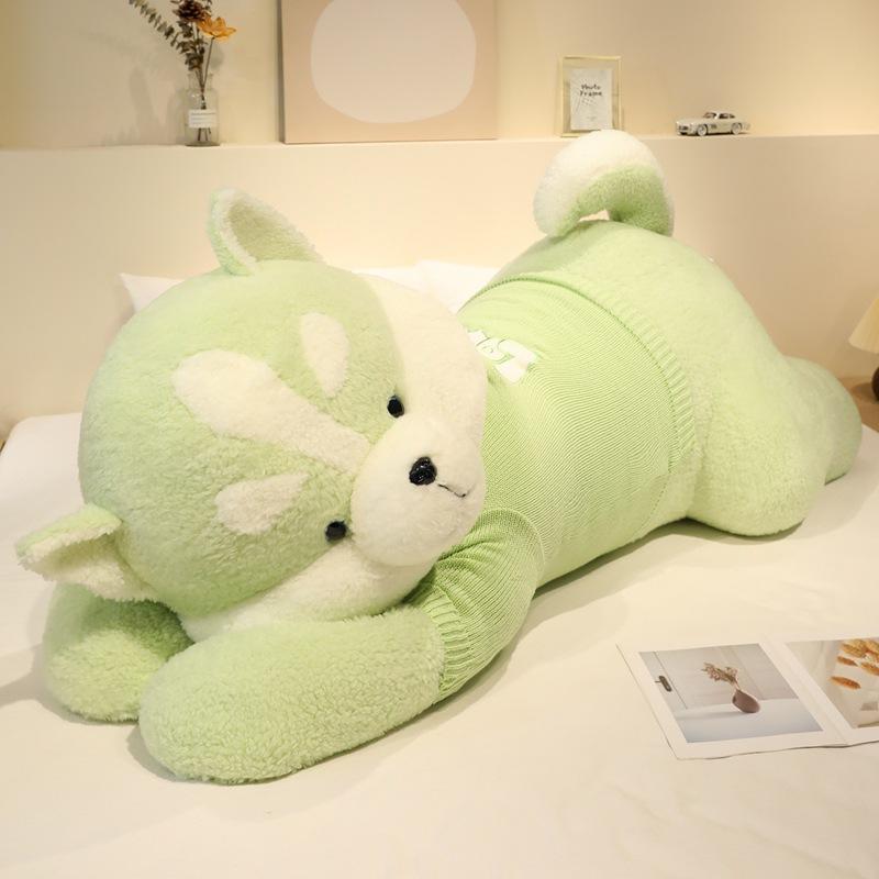 Large Soft Sweater Party Dog Husky Big Doll Plush Toy Big Dog Doll Girl Rag Doll