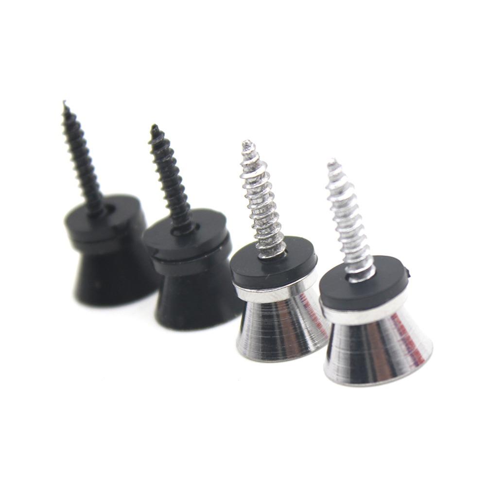 16PCS Black+Silver Guitar Strap Lock Pins Metal Material Universal Guitar Strap Pins For Guitar