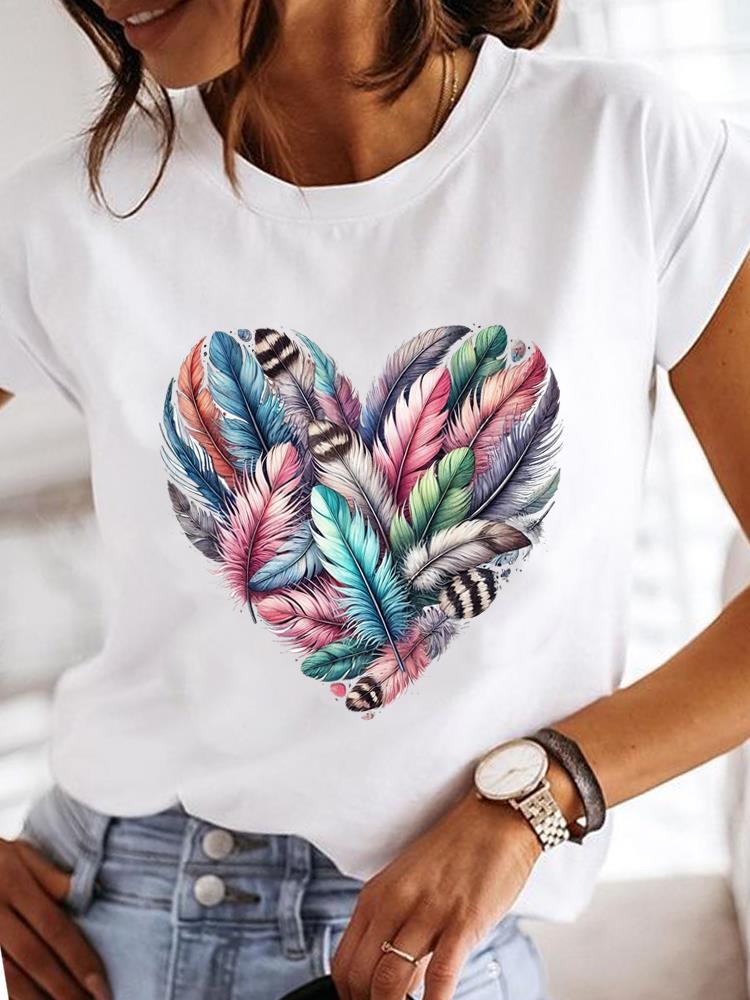 (Asian Size) Clothing T Shirt Lovely Cartoon Butterfly Fashion Tee Print Lady Women Casual Top Short Sleeve Female Graphic T-shirts