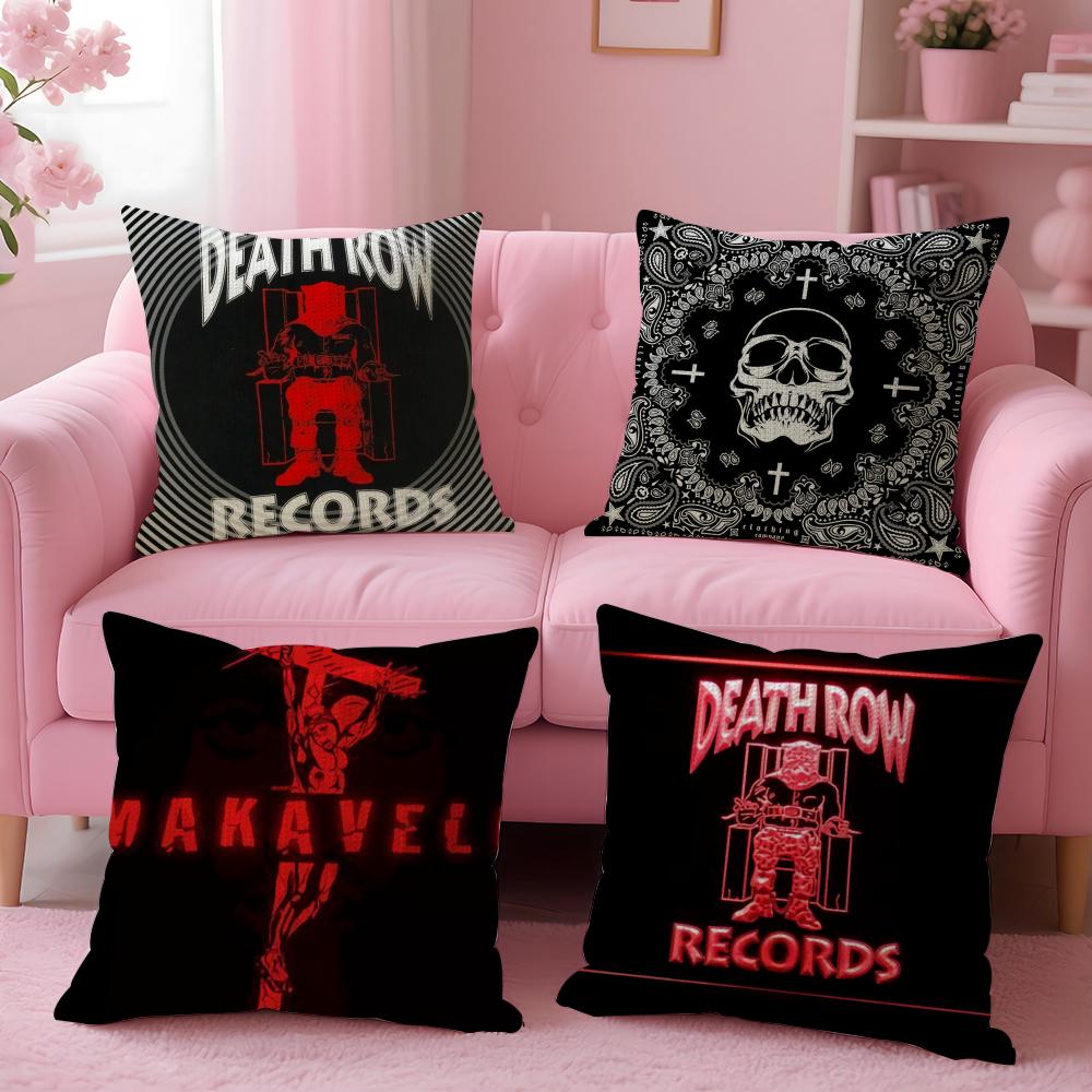 D-Death Row Records Наволочка Лен Органическая Ткань Двусторонняя Печать Дышащая Наволочка Диван Домашний Декор Подарок