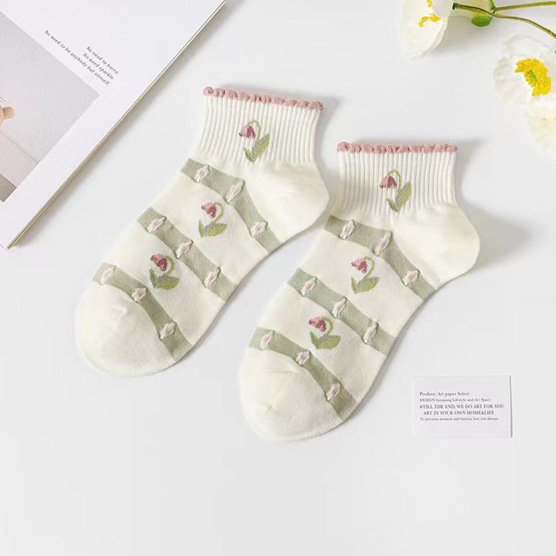 Ankle Socks For Women Cute Rabbit Socks For Girl Cotton Short Flower Kwaii