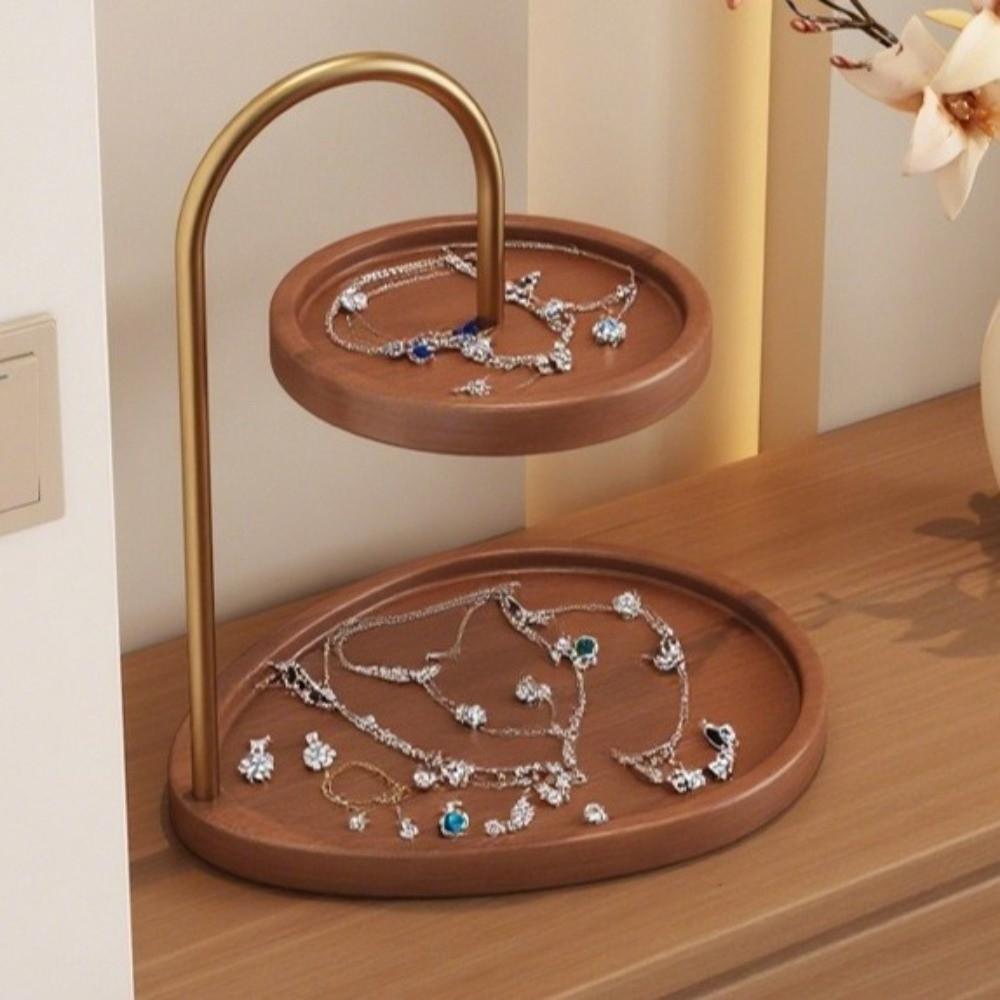 Wooden Jewelry Display Stand Decorative Jewelry Organizer Bathroom Organization
