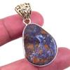 Natural Boulder Opal Gemstone 925 Solid Sterling Silver Gift Pendant 1.75" t1Y78