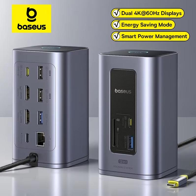 Baseus Док-станция USB Type-C сплиттер хаб штекер многоинтерфейсный конвертер подходит для компьютера MAC многоэкранный дисплей