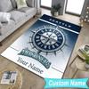 Custom NameMariners Team Logo Carpet, Indoor Rug, Chair Rug, Living Rooms, Doormat Made From Polyester Home Decor Birthday Christmas Gifts