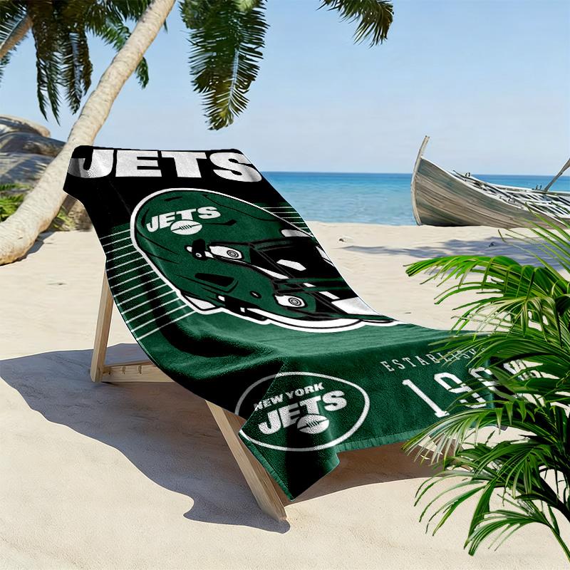 Пляжное полотенце с принтом New York Jets, большое, мягкое, быстросохнущее, для пляжа, кемпинга, плавания
