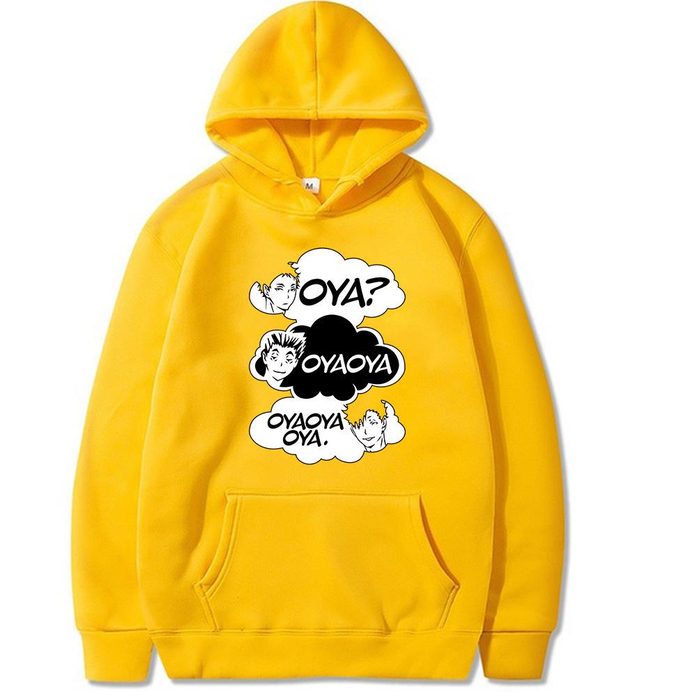 Японские комиксы Свитшот с капюшоном Шоё Хината Хайкью Осенний свободный свитшот для мужчин Модные повседневные пуловеры