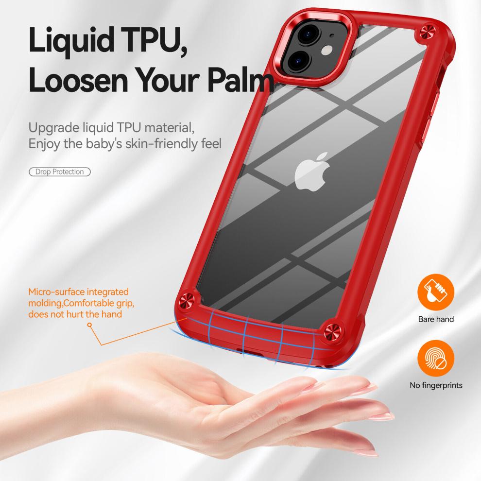 (Red) Simple Phone Case For Phone case with Wireless Charging