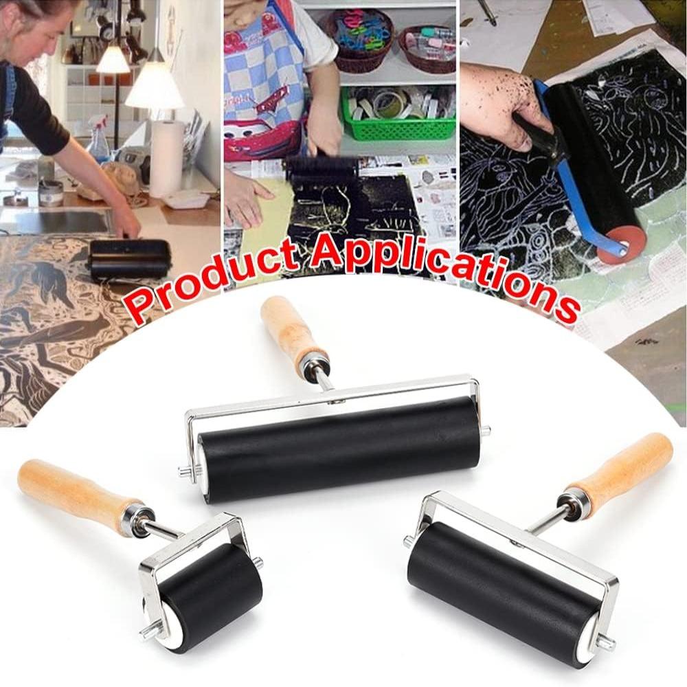 Резиновый валик, топография, валик с деревянной ручкой, художественный резиновый валик, инструменты для штамповки