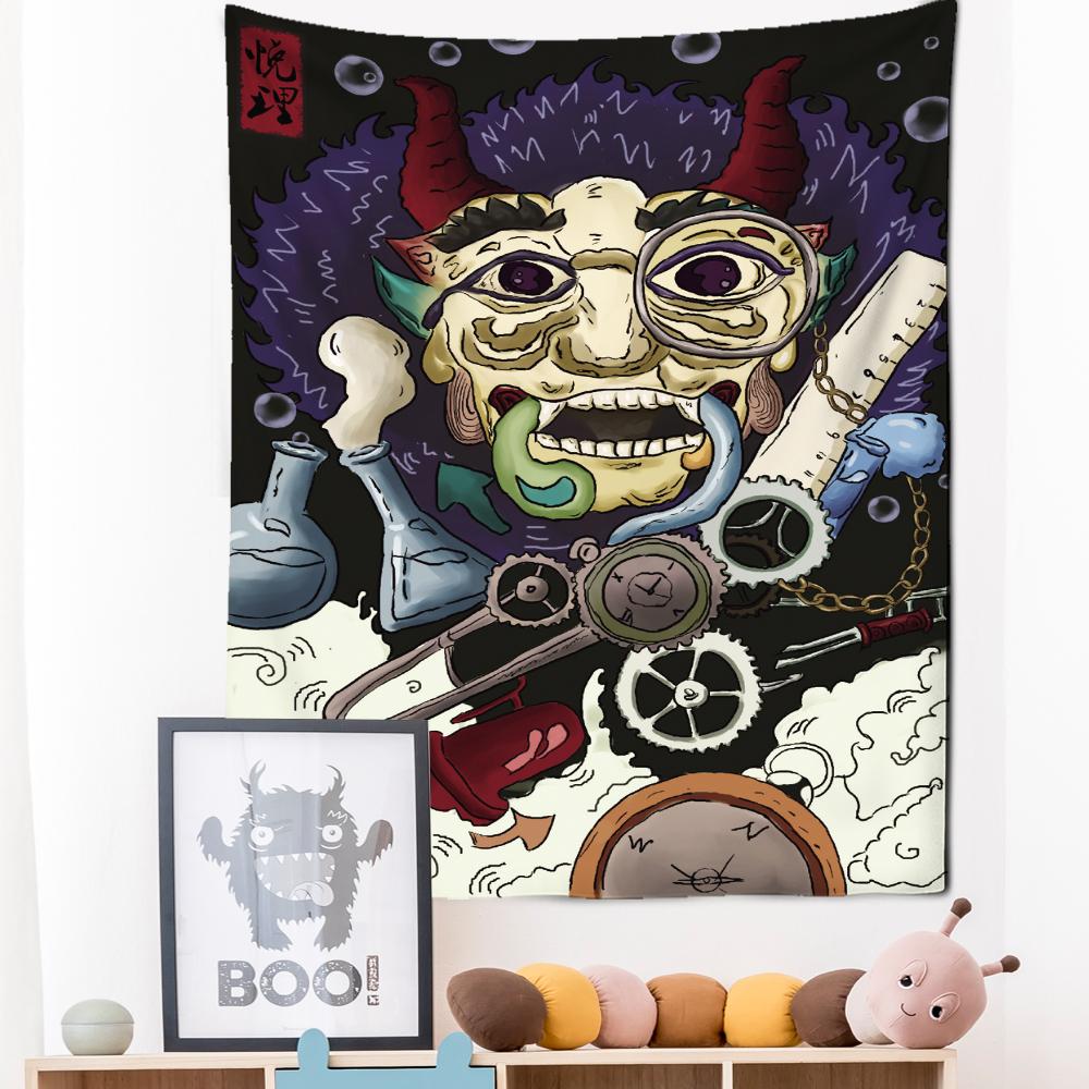 Японский гобелен с иллюстрацией, настенный Гобелен Канагава, волнистая печать, богемный хиппи, домашний декор для спальни