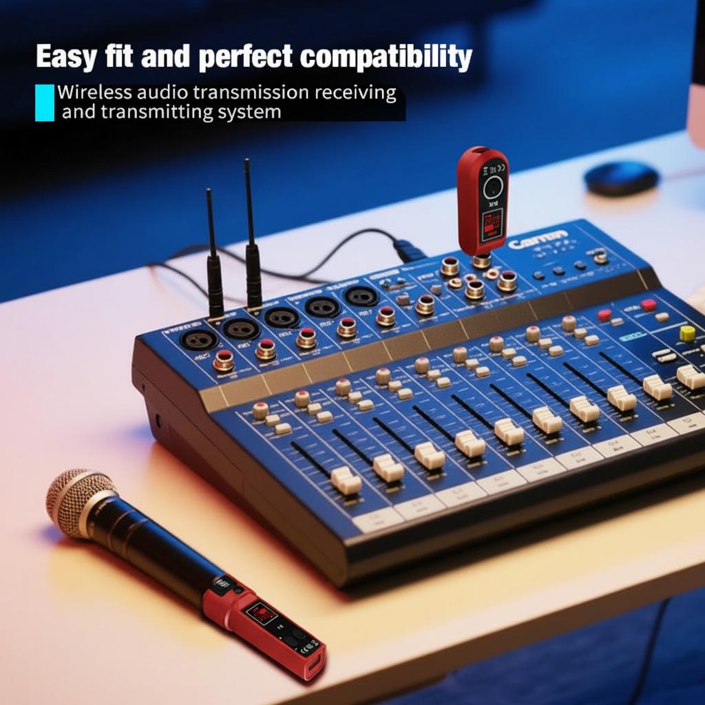 UHF Wireless Converter Dynamic Condenser Universal Recharge XLR Transmitter and Receiver for Mic Audio Mixer Guitar