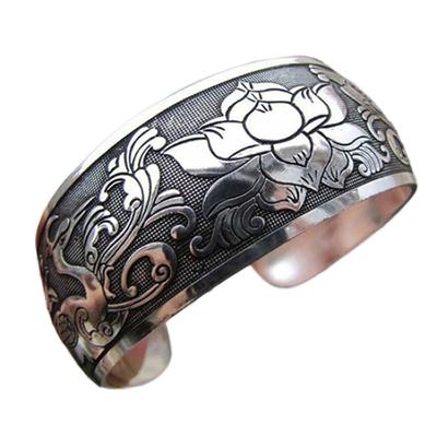 Женский винтажный этнический стиль открытые украшения тибетский браслет широкий браслет-манжета AVE