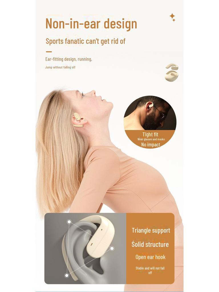 BY01 Маленький кокосовый шар H585 Беспроводные наушники с костной проводимостью Bluetooth для спорта с заушным креплением