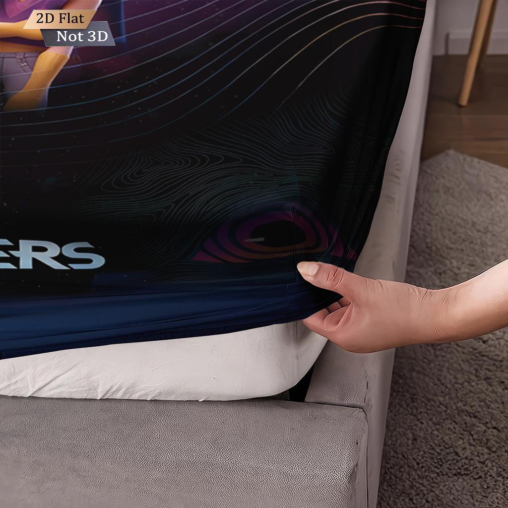 3pcs K-Pop Demon Hunters Printed Chipless Bed Sheet Set Multi Size Soft Bed Cover Bedroom Bedding Decoration Machine Washable