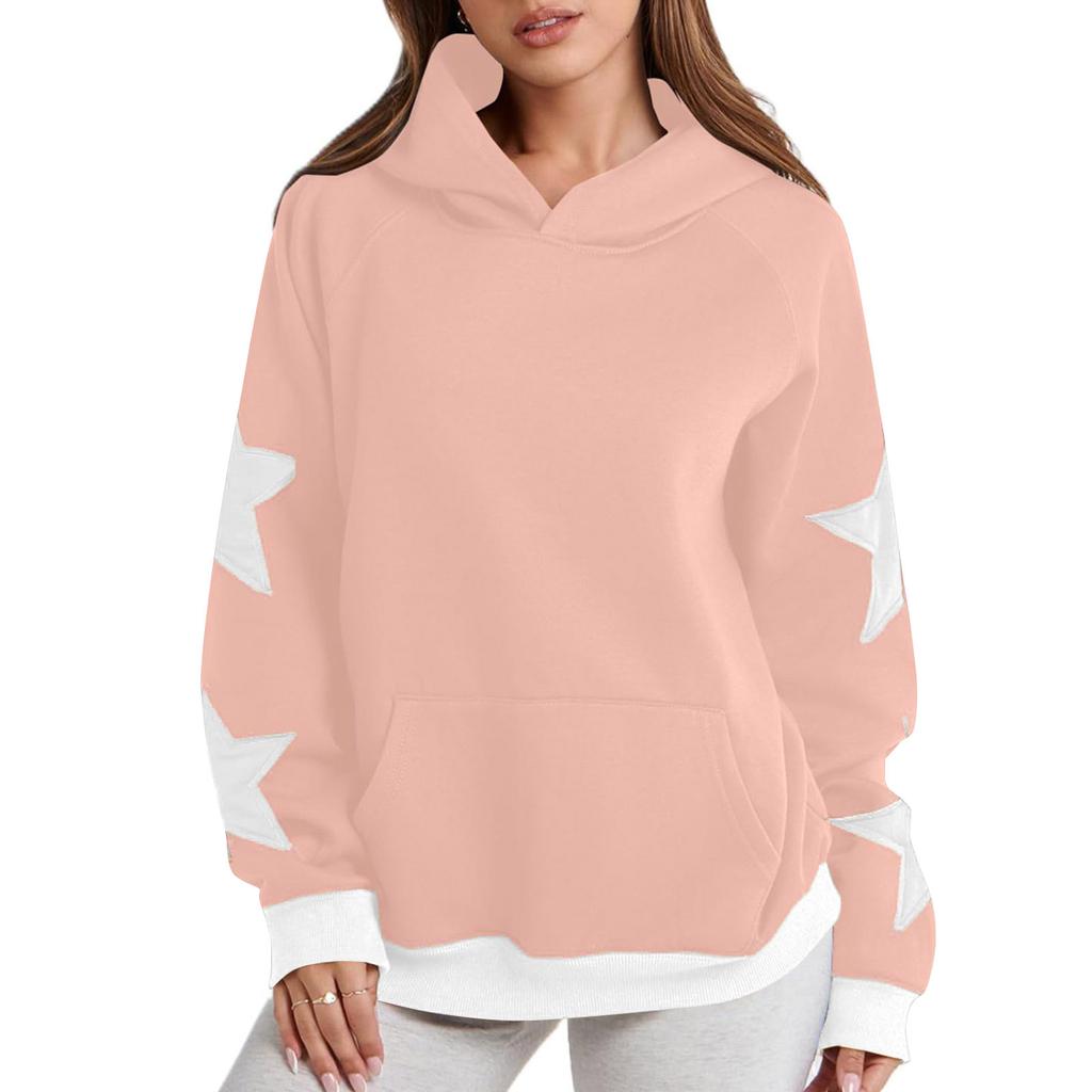 Женская модная толстовка с длинными рукавами и капюшоном в стиле звездного блока