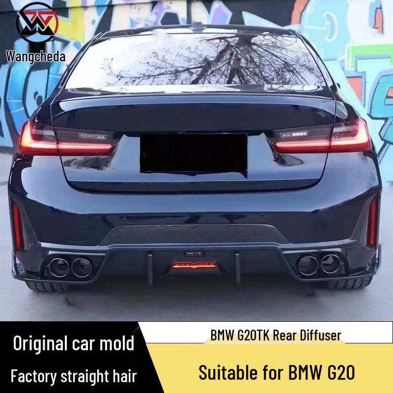 Задний диффузор и спойлер бампера из углеродного волокна для BMW 3 серии G20/G28
