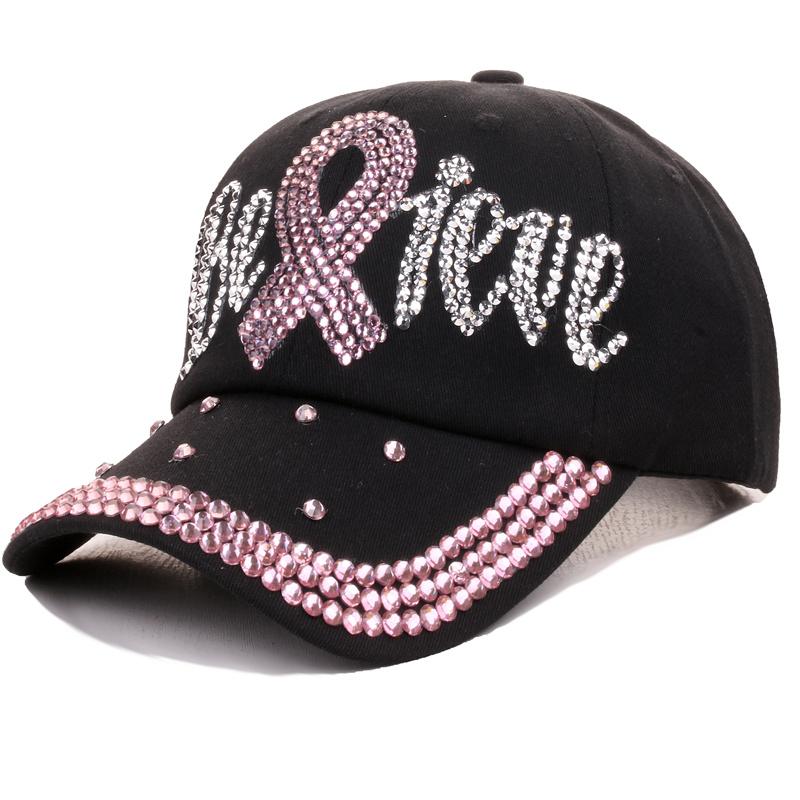 Hot Popular Women Girl Denim Snapback Cap Rhinestone Fitted Baseball Caps Hats Luxury Bling Baseball Cap Women