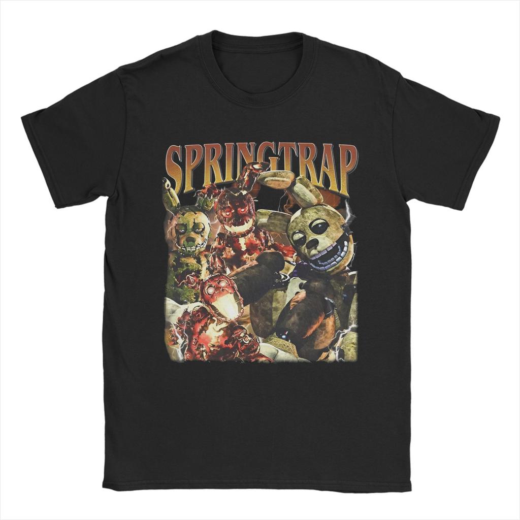 Springtrap Freddyed Bonnie Игровые Футболки Мужские 100% Хлопок Винтажная Футболка С Круглым Вырезом Футболки С Коротким Рукавом Одежда Уникальная