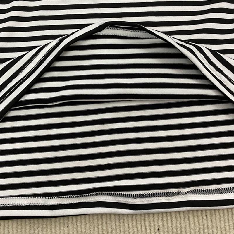 Европейская и американская футболка-пуловер с круглым вырезом, длинными рукавами, в полоску с принтом, ретро, хай-стрит