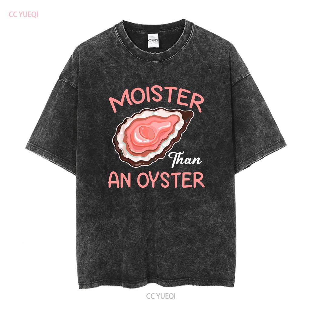 Мокрее, чем устрица, забавная футболка с принтом для вскрытия устриц, размер S-5XL, винтажный стиранный топ для повседневной носки, универсальный, слегка модный