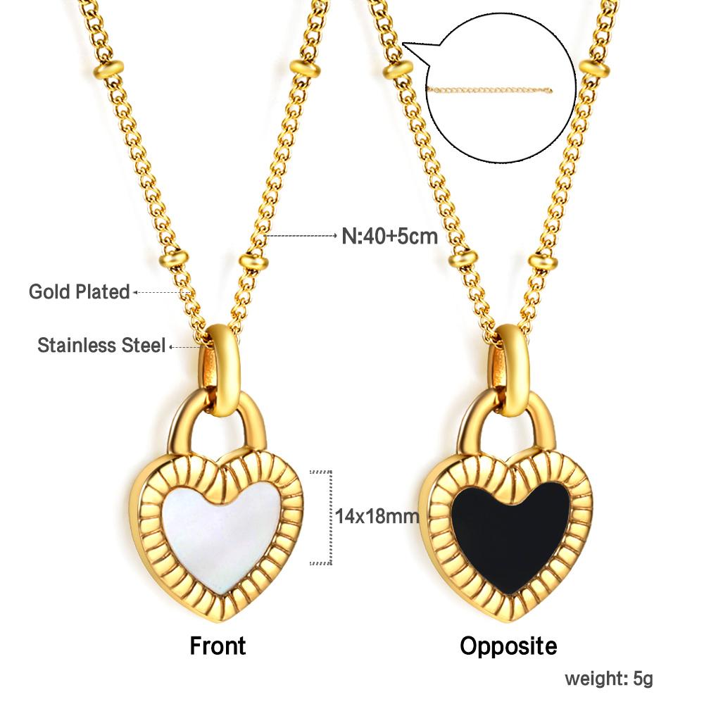 Dainty Shell Jewelry Gold Plated Necklace Women Custom Engraving Pendant Necklace Fashion 316L Stainless Steel Heart Necklaces