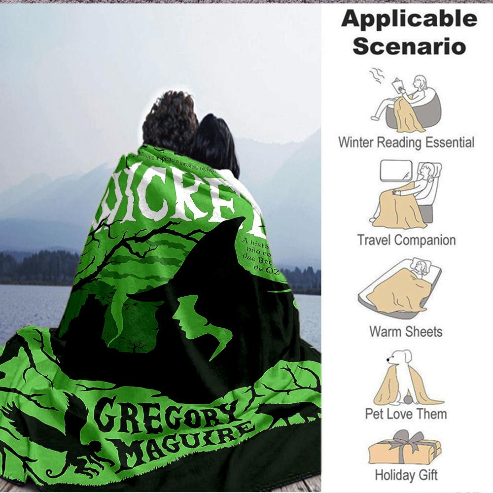 1Pc Witch Tale Flannel Blanket, Soft And Comfortable, Casual Warm, Camping Travel, Christmas, Halloween Xmas Gift N1111