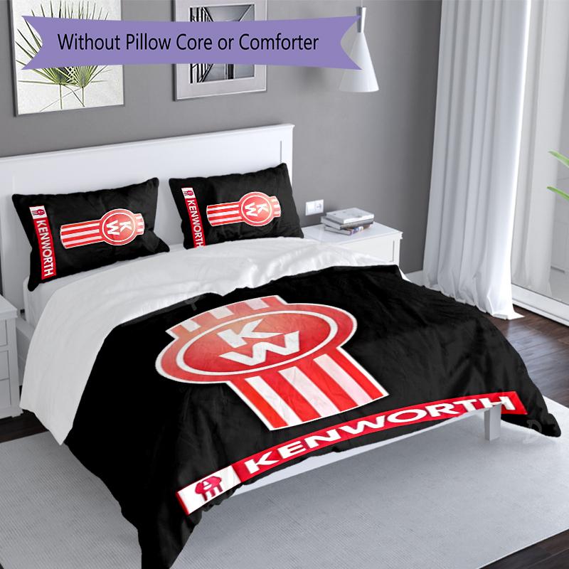 3pcs Kenworth LOGO Duvet Cover Set, Includes 1 Duvet Cover and 2 Pillowcases,Skin-Friendly&Comfortable Fabric,Suitable Bedding Sets