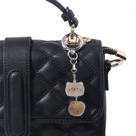 Брелок Подвеска Смола Кот Плюшевый Шар Декор Подвеска для Телефона Ключи Сумки Сотовые Телефоны Держатель для Ключей Модный Аксессуар