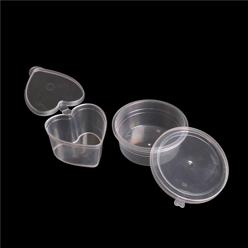 10pcs/lot Plastic Color Plasticine Clear Containers Glue Putty Foam Ball Storage Boxes Slime Storage