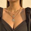 Vintage Coin Pendant Necklaces for Women Fashion Figure Long Choker Necklace Statement Jewelry Gift