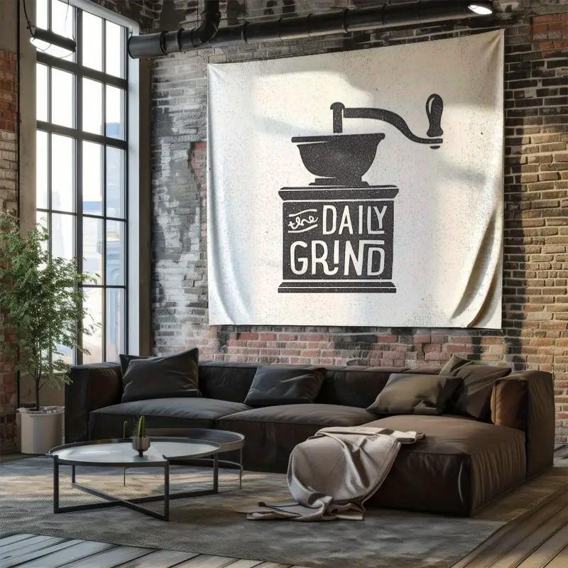 Boho Tapestry Vintage Coffee Grinder Wall Decor Aesthetic Room Hanging Home Decor Art Textile Throw Blanket