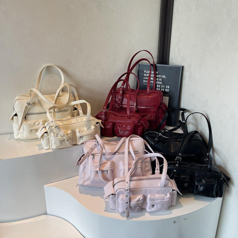 Pu Leather Casual Bag For Women With Multiple Pockets And Zipper Closure For Daily Use