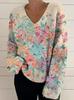 2024 Women's 3D Print V-neck Knit Cardigan: Early Spring/Autumn Sweater