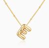 LT-12056 Stainless Steel 18K Gold Balloon Letter Necklace Silver Bubbles 26 English Alphabet Pendants Jewelry
