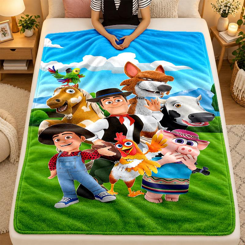 Flannel BlanketLa Granja de Zenón Warm Soft Throw Blanket for Indoor Sofa Bed Living Room Use