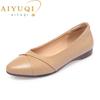 Fashion AIYUQI Women Loafer Casual Slip-on 2025 New Spring Genuine Leather Mother Shoes Comfortable Non-slip Large Size Ladies Flat Shoe