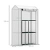 40 x 100cm Three Shelf Steel Frame Greenhouse - White