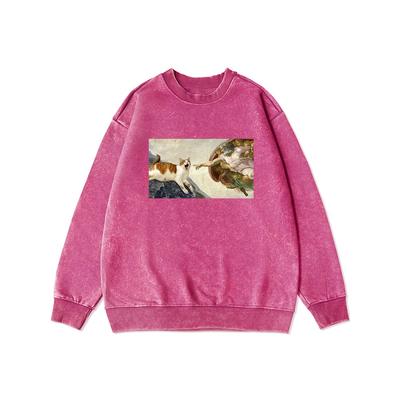 Женский свитшот с принтом «Бог и кот», модный тонкий стиль, свободные худи, осенняя одежда оверсайз, женский