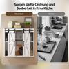 Kitchen Wall Cabinet with 2 Sliding Doors and Adjustable Shelves, Storage Wall Cabinet for Living Room, Bathroom and Laundry Room, 80 × 31 × 76 cm