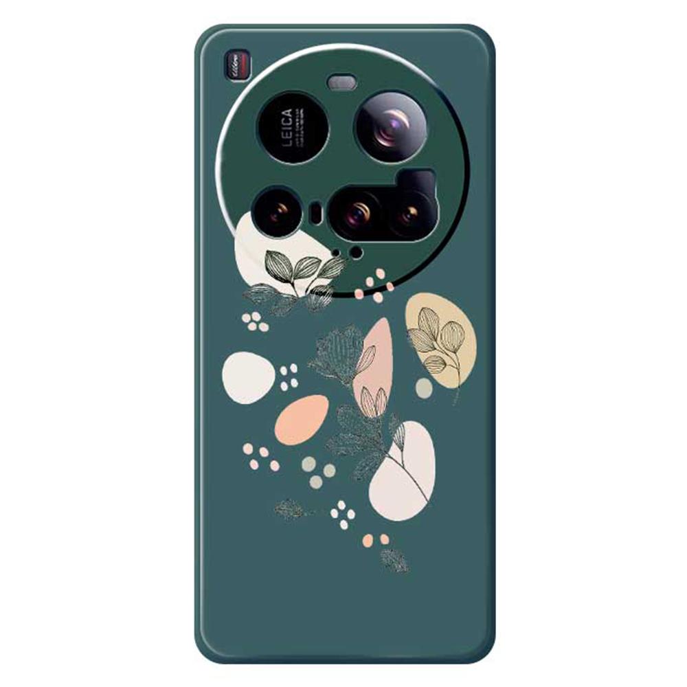 For Xiaomi 15 Ultra Case Sketch Leaves Pattern Printing Straight Edge TPU Phone Back Cover