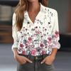 Women's Shirt Blouse Print Button Long Sleeve Casual Basic Shirt Collar Regular Top With Pockets