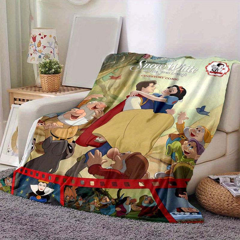 1pc, Snow White and the Seven Dwarfs Home Décor Gift Cozy Blanket for Bedroom, Living Room, Travel, Camping, Car