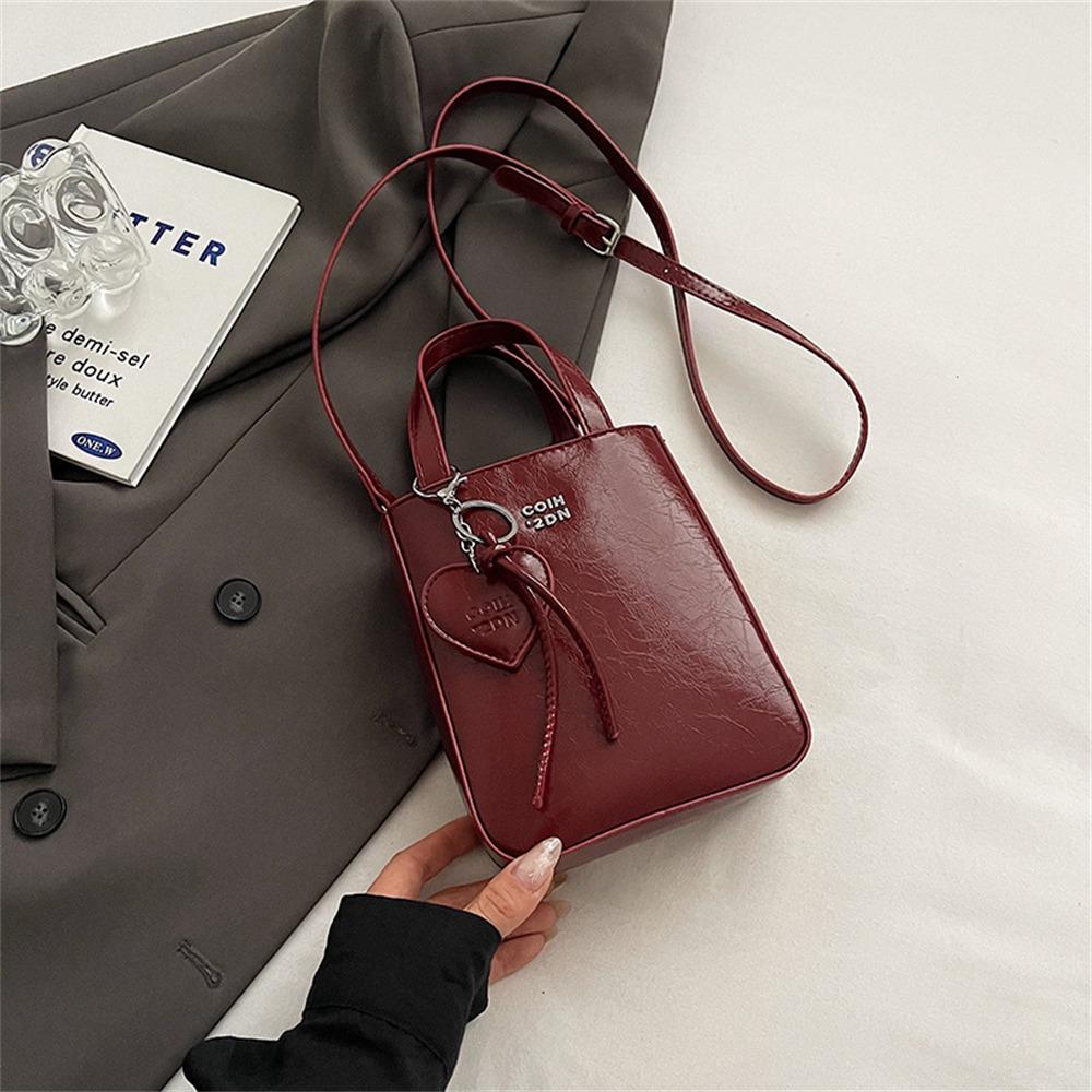 Trend Korean Pu Leather Shoulder Bag Silver High Quality Crossbody Bags Mini Small Square Bag for Women Lady