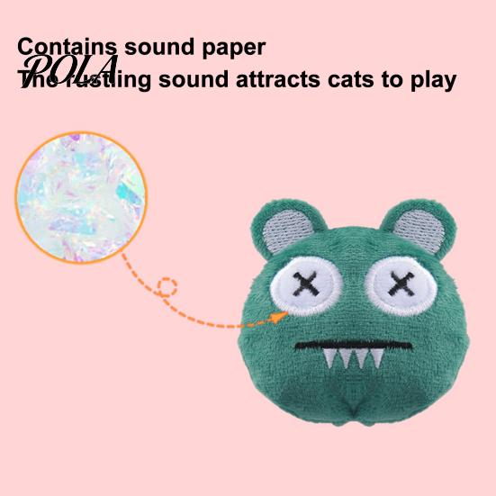 Износостойкая игрушка-мячик с кошачьей мятой, плюшевый мячик для кошек, с вышитой милой мордочкой, стимулирующая набитая игрушка-котенок для прорезывания зубов, для домашних кошек, для кусания и поглаживания