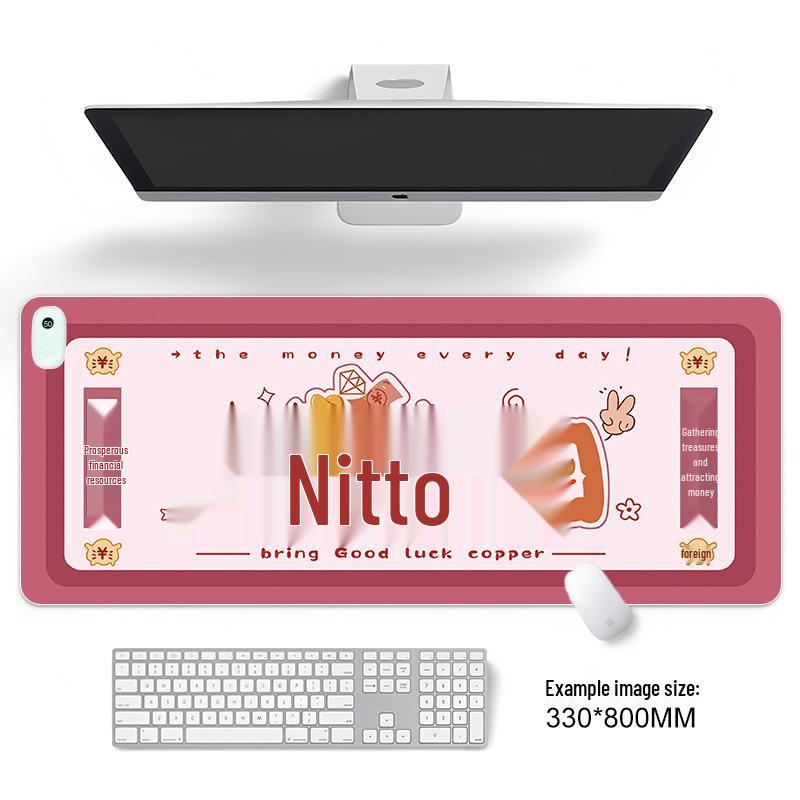 Large Odorless Cartoon Heating Desk Pad - Warm Office Mouse & Table Mat