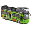 Scale 1:32 Double Decker Sightseeing Bus Toy Model Car Simulation Alloy Sound Light Pull Back Collection Models for Kids Gifts