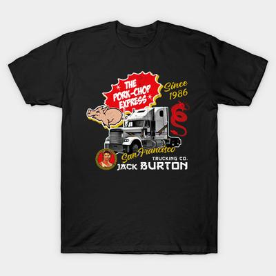 Мужская черная футболка с принтом Jack Burton Pork Chop Express Печать на трансферной бумаге без вырезания Хлопковая футболка - Мужская летняя хлопковая с графическим рисунком...