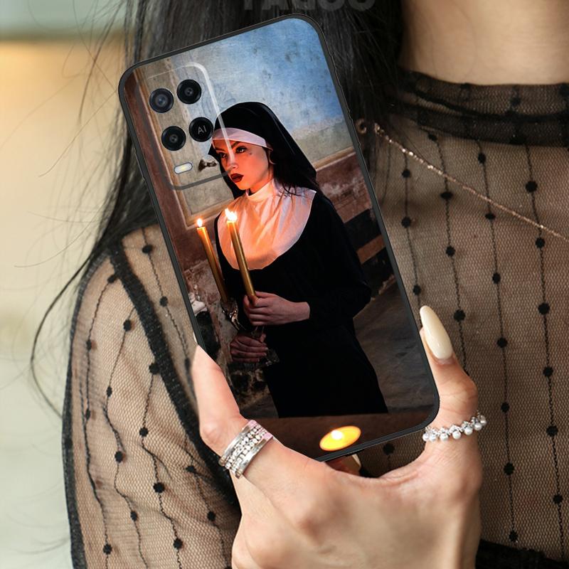 Sister Style Nun Sexy Girl Case For Oppo A74 A94 A54 A80 A60 A40 A18 A38 A58 A78 A98 A96 A76 A16 A15 A17 A57 A77 A5 Pro