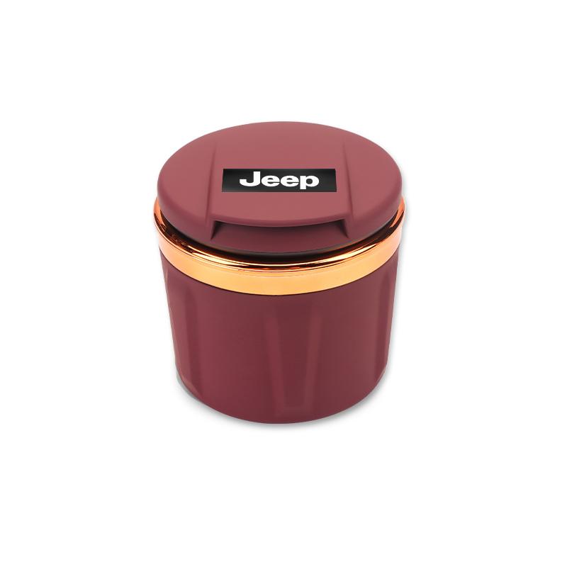 Car Ceramic Ashtray LED Light Ash Tray Cup Auto Accessories For Jeep Grand Cherokee Wrangler JK Gladiator Compass Renegade Recon NXJPT1